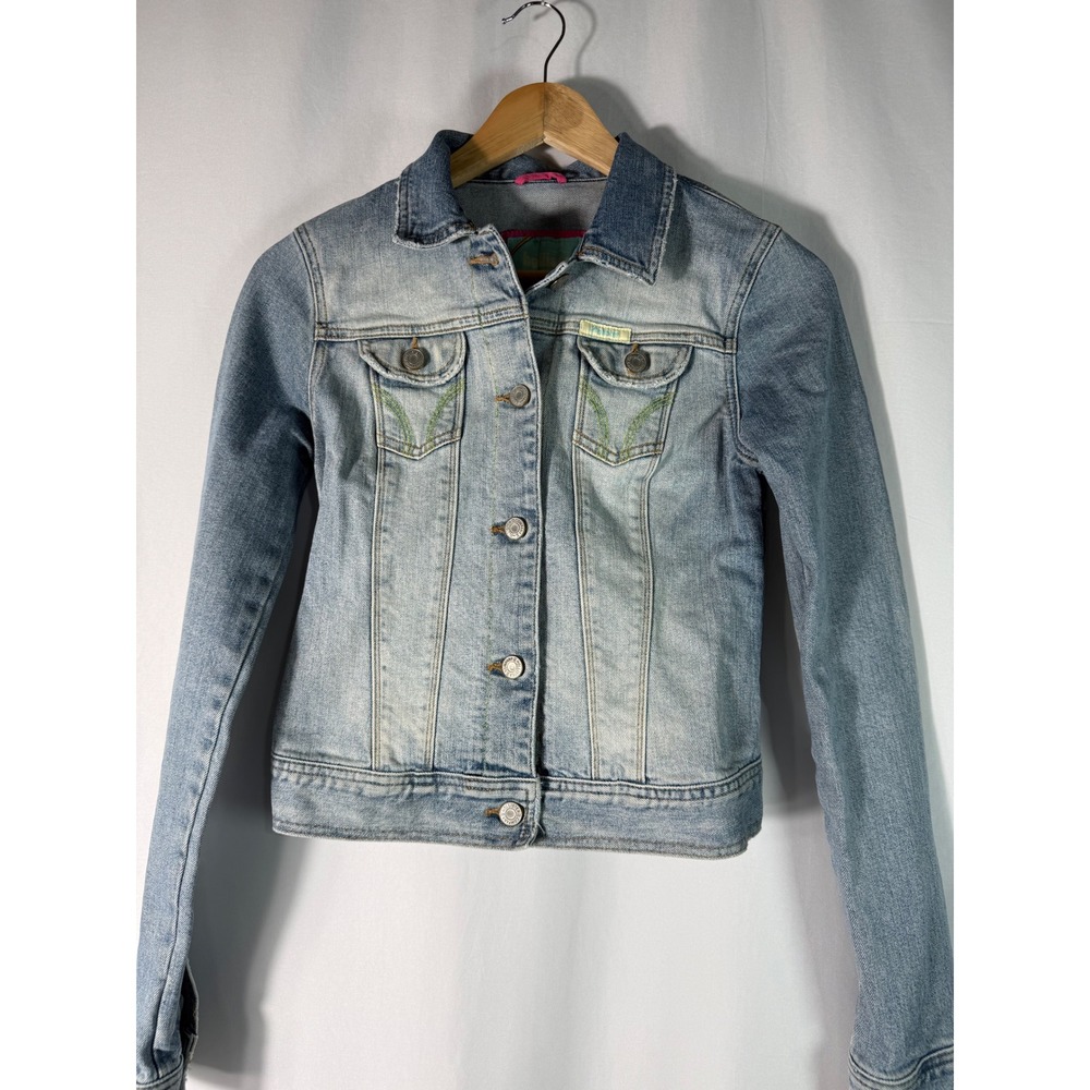 Hollister Women Light Wash‎ Stretch Denim Jacket Small Blue RN102573